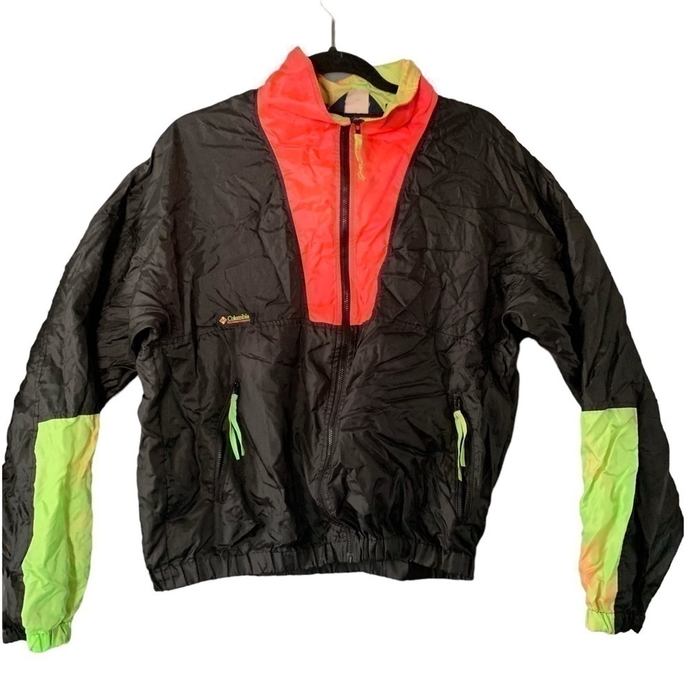 𝅺VINTAGE Columbia color block  windbreaker